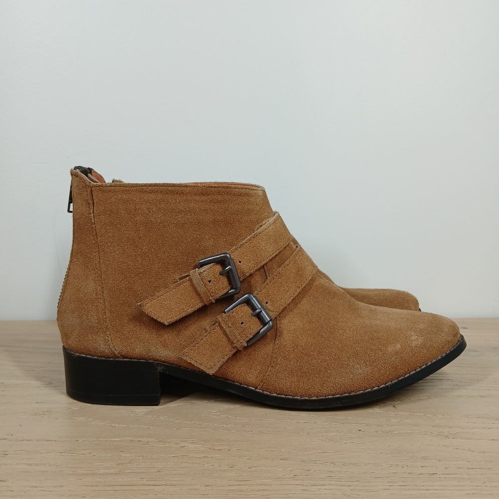 Eight Second Angel Boots Women 10 Brown Leather Buckle Strap Ankle Moto - Picture 5 of 11